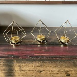 Gold Geometric Tea Light Candle Holder